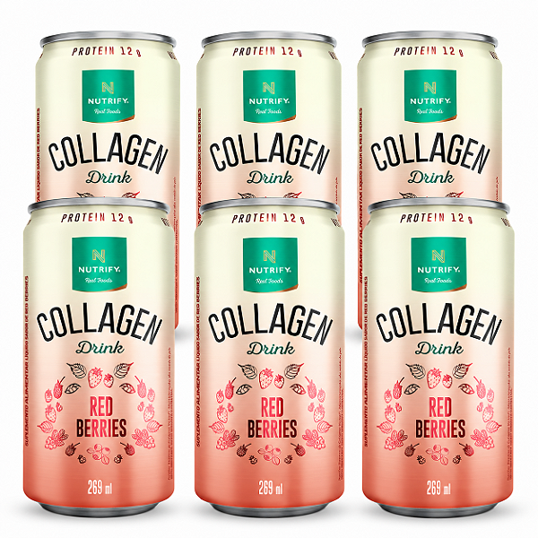 Kit 6 Collagen Drink Nutrify 269ml Red Berries