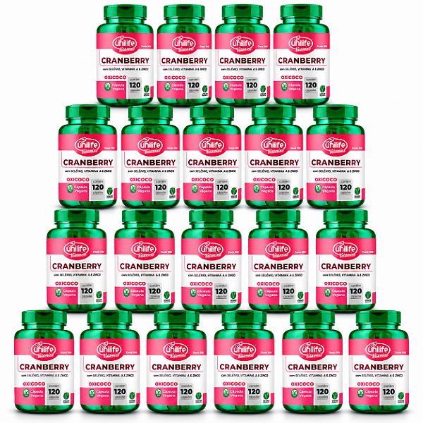 Kit 20 Cranberry 120 cápsulas Unilife