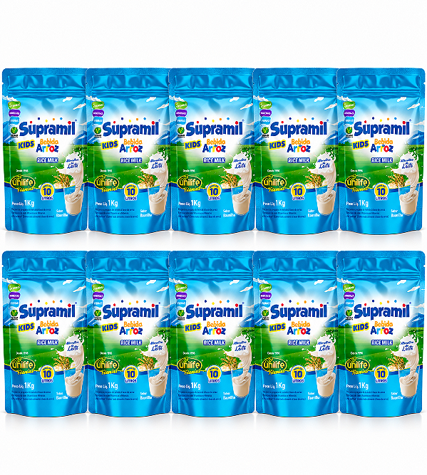 Kit 10 Supramil Bebida de Arroz Kids Unilife 1Kg