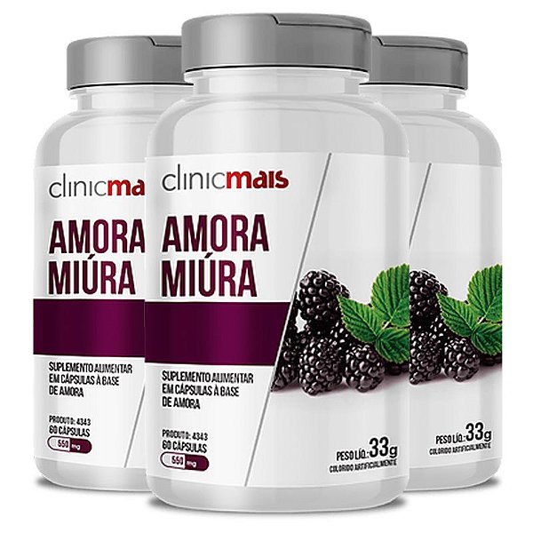 Kit 3 Amora Miura 500mg ClinicMais 60 cápsulas