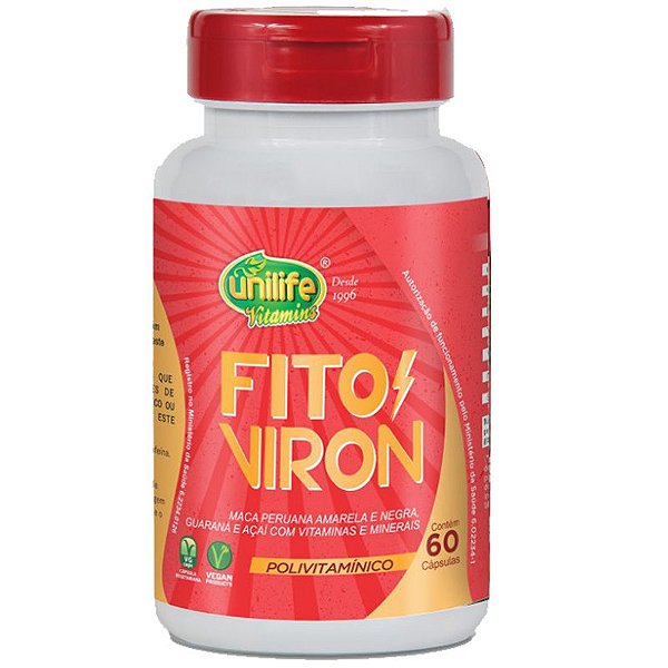 Fito Viron Maca Amarela e Negra + Vitaminas 60 cápsulas Unilife