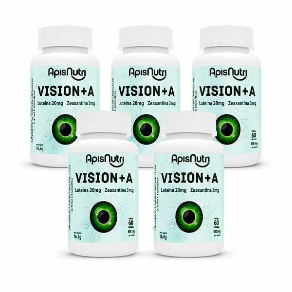Kit 5 Vision+A Luteína e Zeaxantina Apisnutri 60 cápsulas