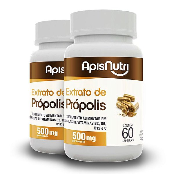 Kit 2 Extrato de Própolis 500mg Apisnutri 60 cápsulas