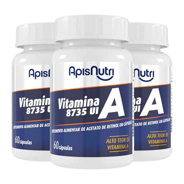 Kit 3 Vitamina A Apisnutri 60 cápsulas