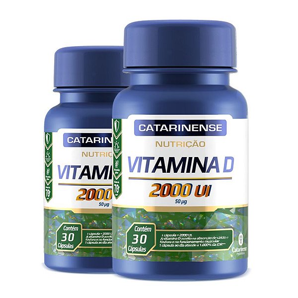 Kit 2 Vitamina D 2000ui Catarinense 30 cápsulas