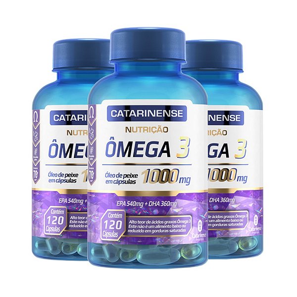 Kit 3 Ômega 3 EPA DHA Catarinense 120 Cápsulas