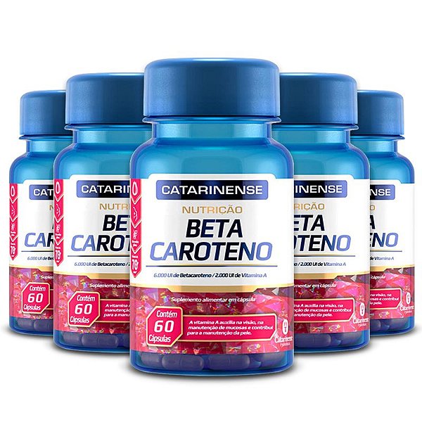 Kit 5 Beta Caroteno Catarinense Pharma 60 cápsulas