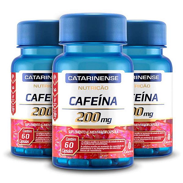 Kit 3 Cafeína 200mg Catarinense Pharma 60 cápsulas