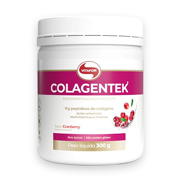 Colágeno Hidrolisado Colagentek Vitafor 300g Cranberry