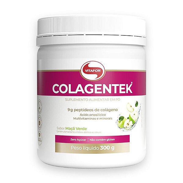 Colágeno Hidrolisado Colagentek Vitafor 300g Maçã Verde