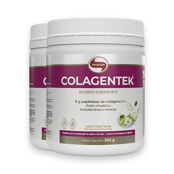 Kit 2 Colagentek Vitafor 300g Maçã Verde