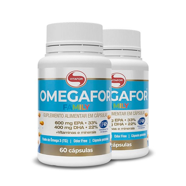 Kit 2 Ômegafor Family Ômega 3 Vitafor 60 cápsulas