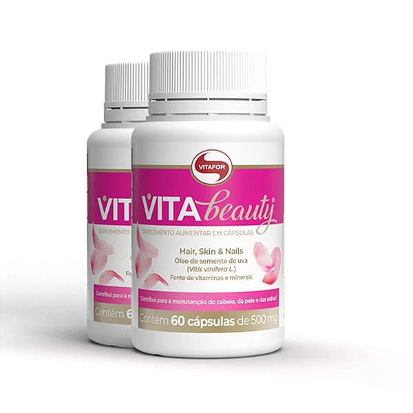 Kit 2 Vita Beauty Hair & Nails Vitafor 60 cápsulas