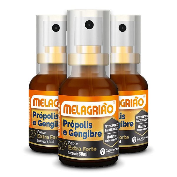 Kit 3 Melagrião Spray Própolis Spray 30ml Catarinense Extra Forte