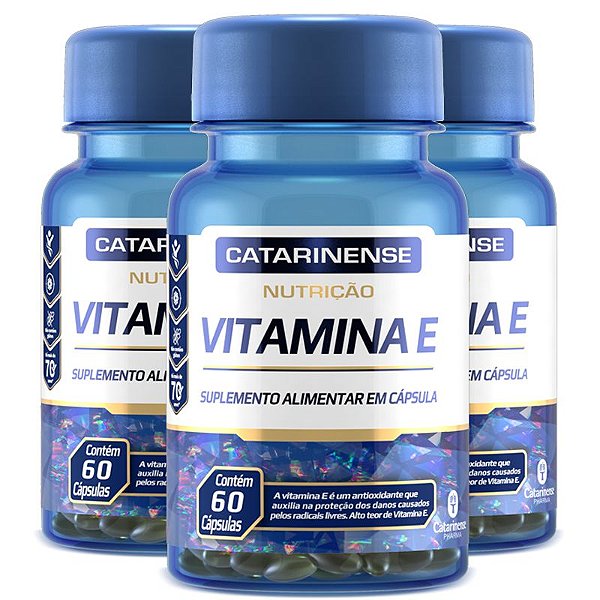 Kit 3 Vitamina E Catarinense Pharma 60 cápsulas