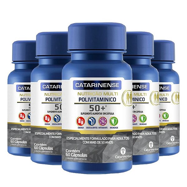 Kit 5 Polivitamínico Sênior Catarinense 60 Cápsulas