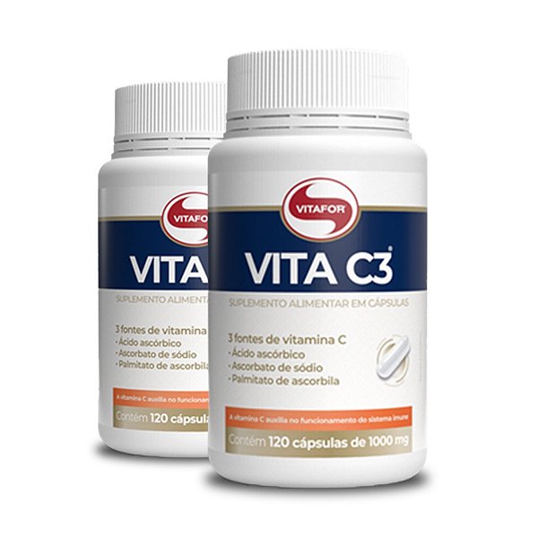 Kit 2 Vita C3 Vitamina C Vitafor 120 cápsulas