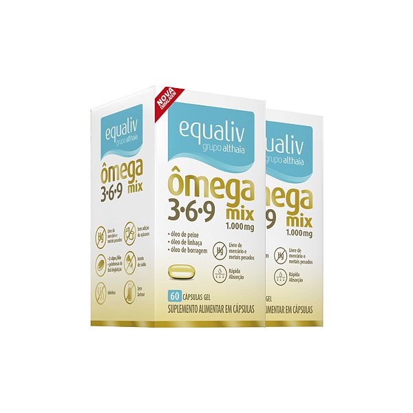Kit 2 Ômega 3 Mix 3-6-9 1000mg Equaliv 60 cápsulas