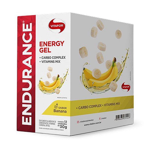 Endurance Energy Gel Vitafor Caixa 12 sachês Banana