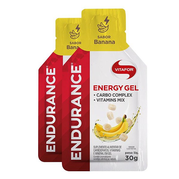 Kit 2 Endurance Energy Gel Vitafor Caixa 12 sachês Banana