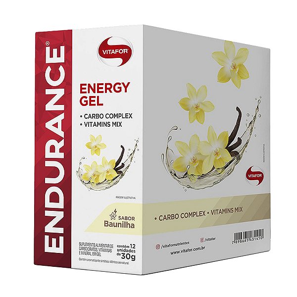 Endurance Energy Gel Vitafor Caixa 12 sachês Baunilha