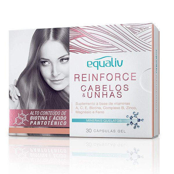 Reinforce Cabelos e Unhas Equaliv 30 cápsulas gel