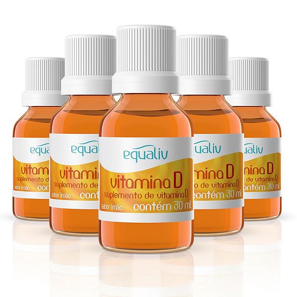 Kit 5 Vitamina D 200ui em Gotas Equaliv 30ml