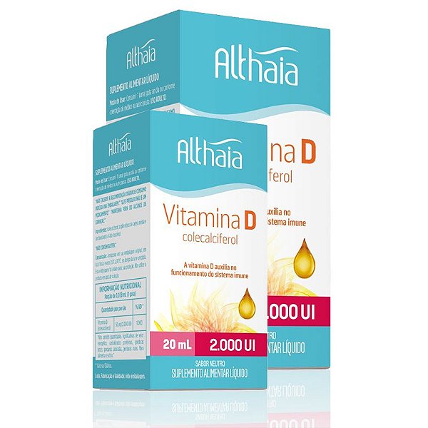 Kit 2 Vitamina D 2000ui Colecalciferol Althaia 20ml em Gotas