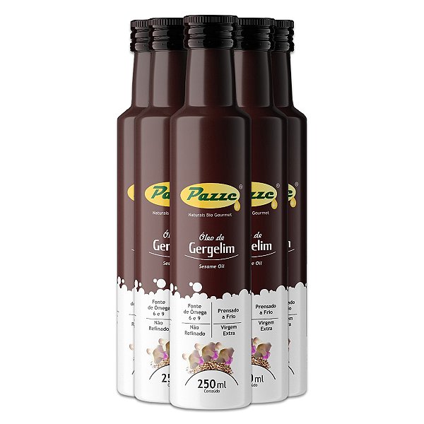 Kit 5 Óleo de Gergelim Extra Virgem Pazze 250ml