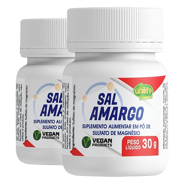 Kit 2 Sal Amargo Sulfato de Magnésio Unilife 30g