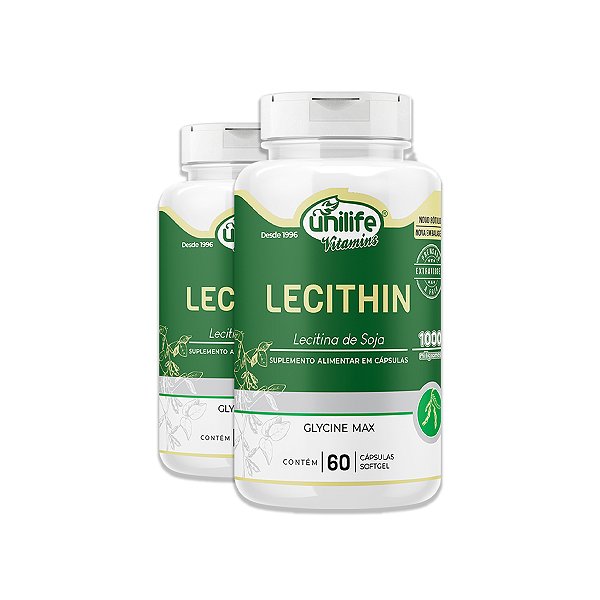 Kit 2 Lecitina de Soja Unilife 60 Cápsulas