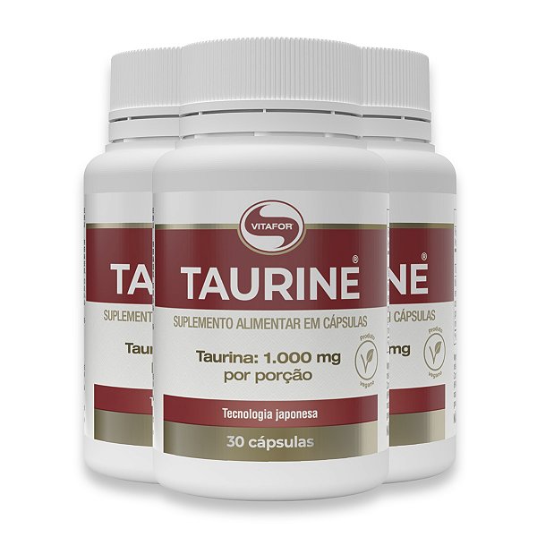 Kit 3 Taurine Vitafor 30 Cápsulas
