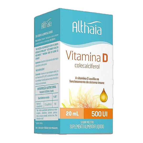 Vitamina D3 Colecalciferol 500ui Althaia 20 ml