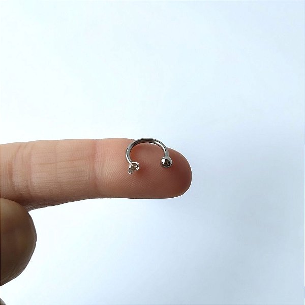 Piercing para Tragus/Orelha - Prata - pedra de 3mm - Piercings