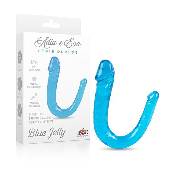 Blue Jelly - Pênis Duplo Azul (AE-AEE008)