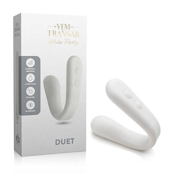 Vibrador Recarregável Duet - Vem Transar - White Party