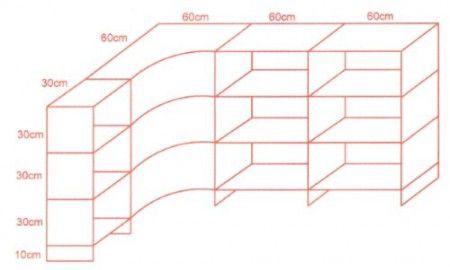 Balcão Vidro Modulado L 90 x 180