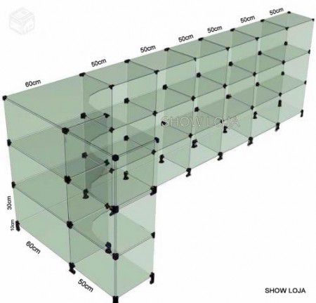 Balcão Vidro Modulado L 1.10 x 3.60