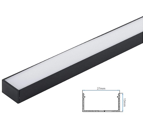 Perfil para fita de LED de SOBREPOR 27x15mm