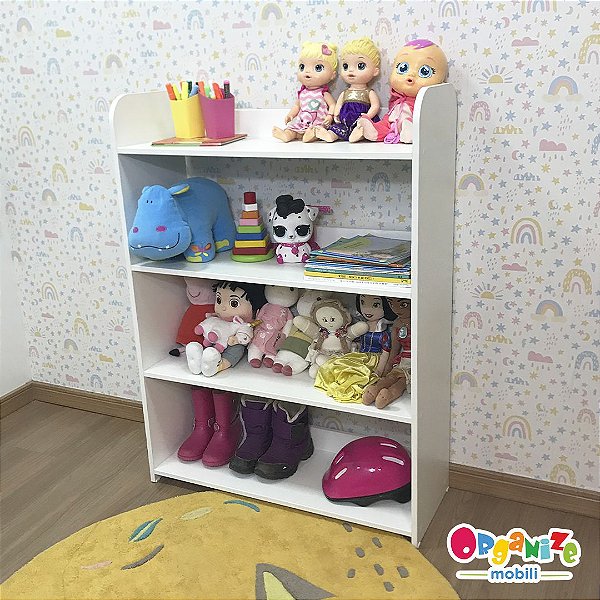 Organizador infantil para brinquedos com 4 prateleiras - Organize Mobili -  Móveis infantis e organizadores de brinquedos