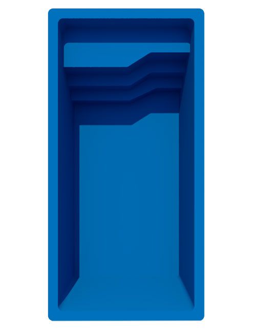 Piscina de Fibra Praia Azul - 7,30 m x 3,30 m x 1,40 m - 25000 litros - Diazul Piscinas