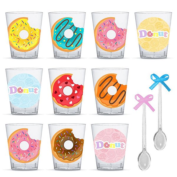 Copinho para Doces com Colher Festa Donuts com 20 unidades Lembrafesta