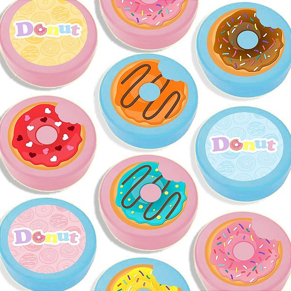 Latinha para Lembrancinha Festa Donuts - Sortida - 20 unidades - Lembrafesta