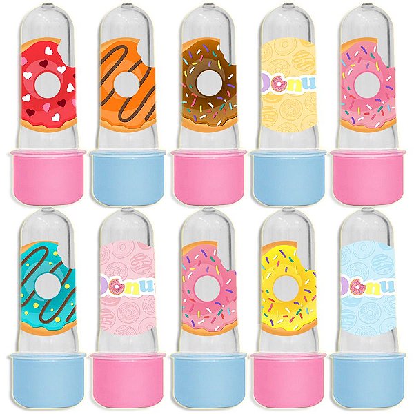 Mini Tubete para Lembrancinha Festa Donuts - Sortida - 20 unidades - Lembrafesta