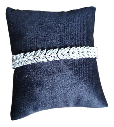 Pulseira Bracelete Prata Com Zircônia Noiva Debutante Luxo