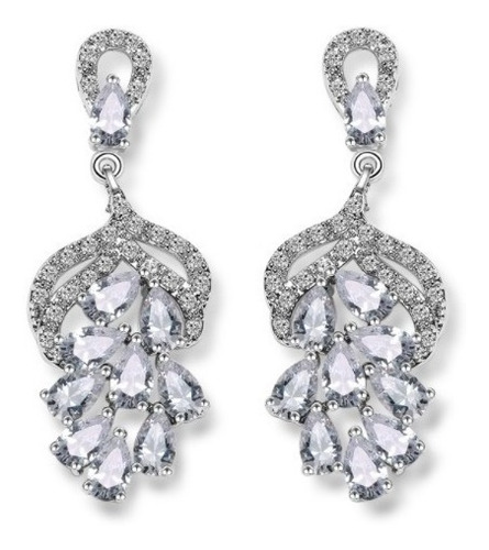 Brinco Noiva Zirconia Prata Festa Formatura Debutante