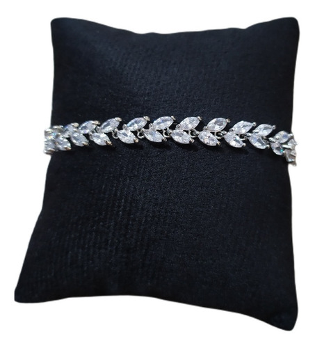 Pulseira Bracelete Prata Com Zircônia Noiva Debutante