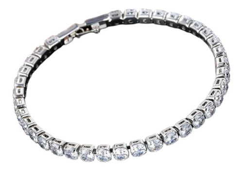 Pulseira Bracelete Prata Com Zircônia Noiva Debutante Barata