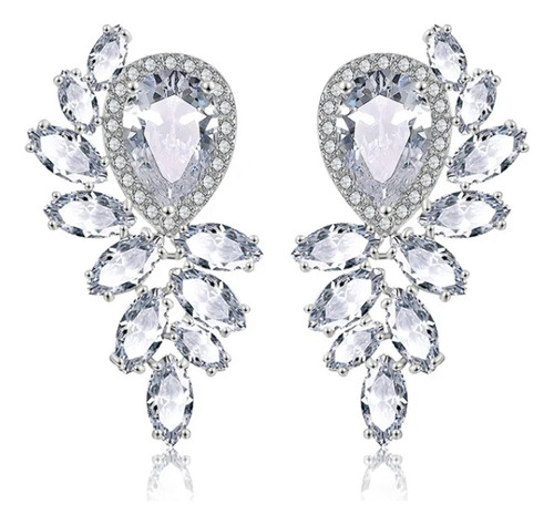 Brinco De Zirconia Noiva Festa Casamento Madrinha Prata Fixo