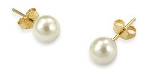 Brinco Perola Pequeno Infantil F. Ouro 18k 5 Mm C Garantia